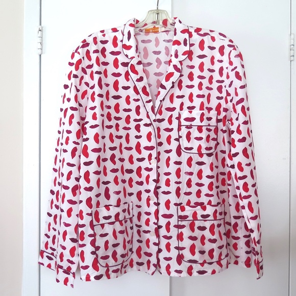 Tory Burch Pajama Top - Lips Pattern, Never Used - Picture 2 of 10